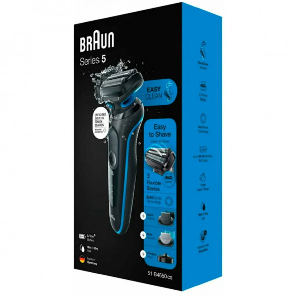 Электробритва Braun Series 5 51-B4650CS, черный/синий в Нижнем Новгороде