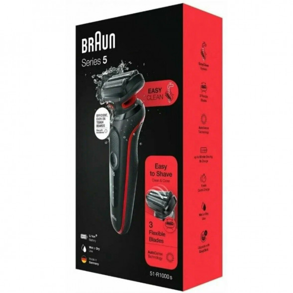 Электробритва Braun Series 5 51-R1000s, черный/красный в Нижнем Новгороде