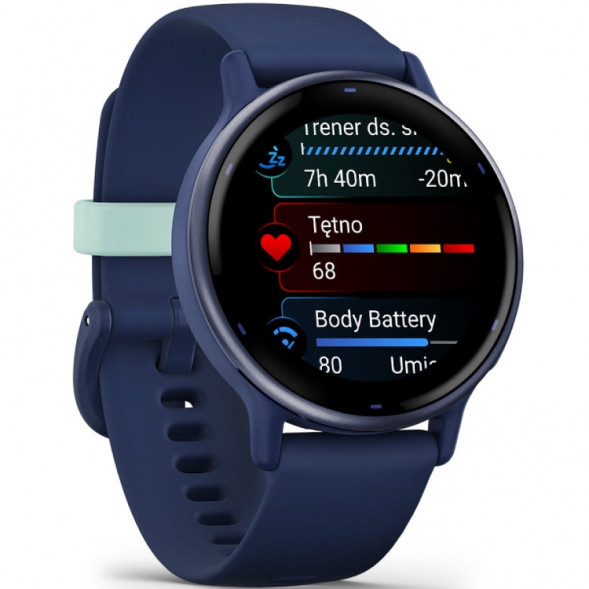 Умные часы Garmin Vivoactive 5, синие с металлически-синим безелем и силиконовым ремешком 010-02862-12 в Нижнем Новгороде