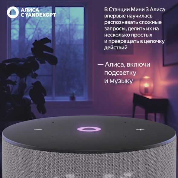 Умная колонка Яндекс Станция Мини 3 c Алисой на YandexGPT, серая в Нижнем Новгороде