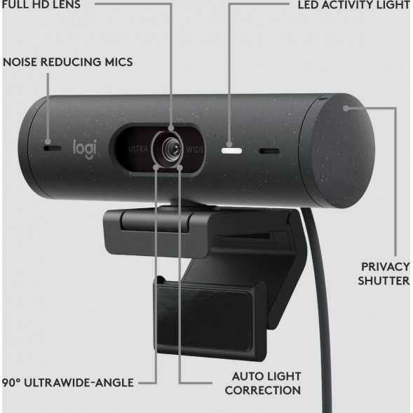 Веб-камера Logitech Brio 500, чёрный в Нижнем Новгороде
