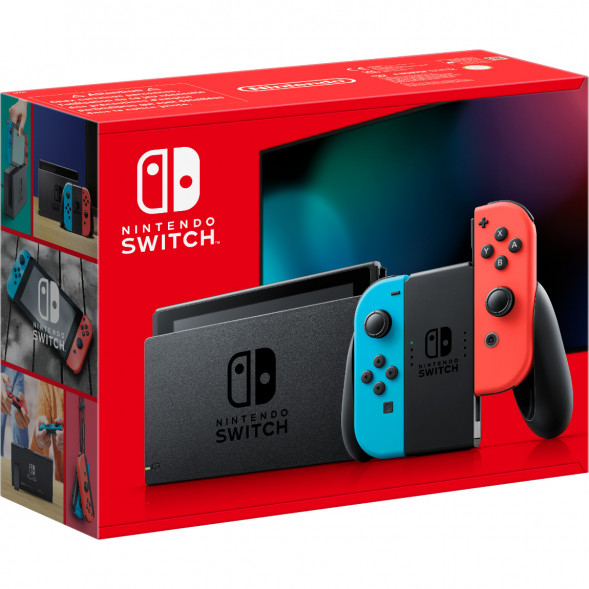 Игровая приставка Nintendo Switch OLED 64 ГБ, неоновый синий/неоновый красный в Нижнем Новгороде