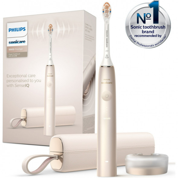 Звуковая зубная щетка Philips Sonicare 9900 Prestige HX9992, золотистое шампанское в Нижнем Новгороде