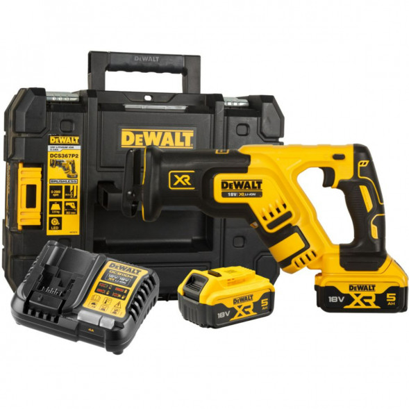 Аккумуляторная сабельная пила DEWALT DCS367P2 с 2 АКБ 5 Ач и ЗУ, в кейсе TSTAK в Нижнем Новгороде