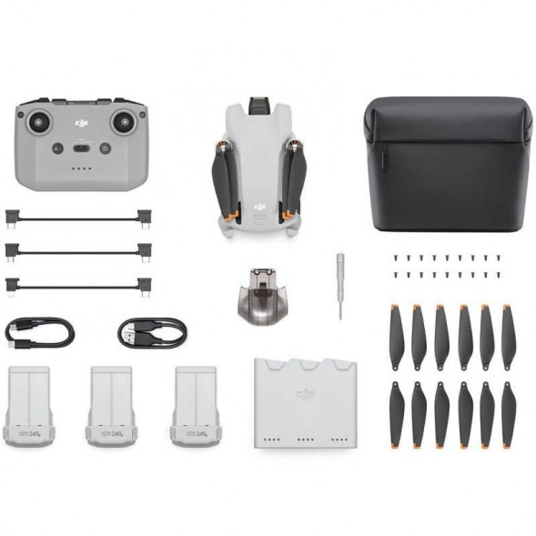 Квадрокоптер DJI Mini 3 Fly More Combo (DJI RC-N1) с пультом без дисплея, белый в Нижнем Новгороде