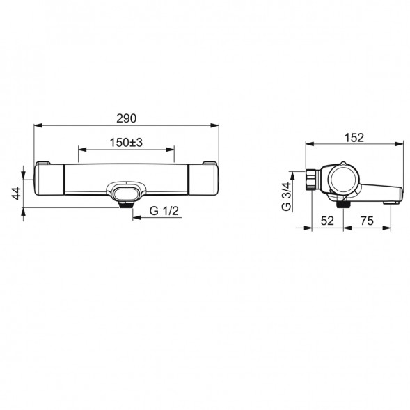 Термостатический смеситель Oras Nova ECO (7462G), хром в Нижнем Новгороде