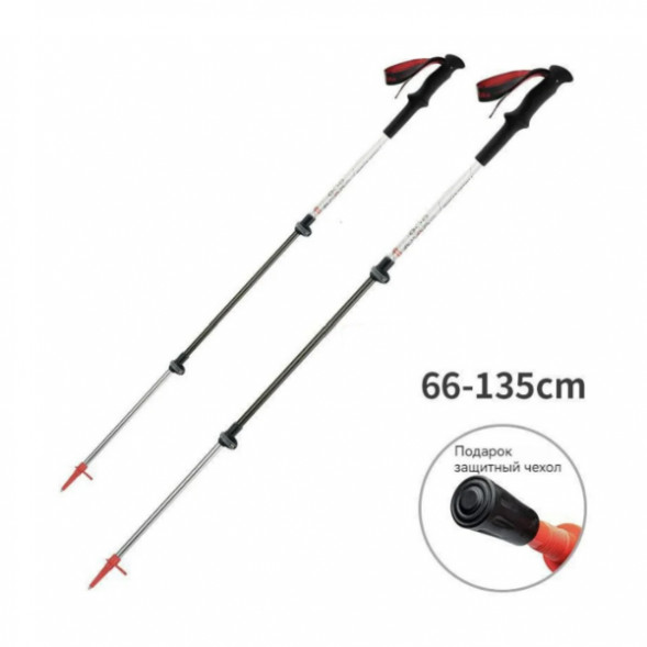 Треккинговая палка Naturehike 135 см, 1 шт., белый/красный в Нижнем Новгороде