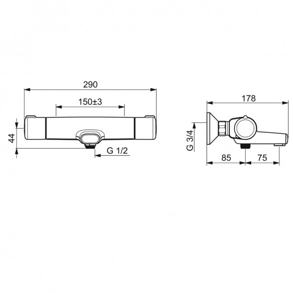 Термостатический смеситель Oras Nova ECO (7462G-33), черный матовый в Нижнем Новгороде