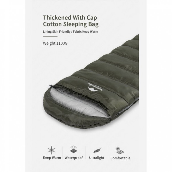 Спальный мешок Naturehike U350S (Правый), коричневый в Нижнем Новгороде