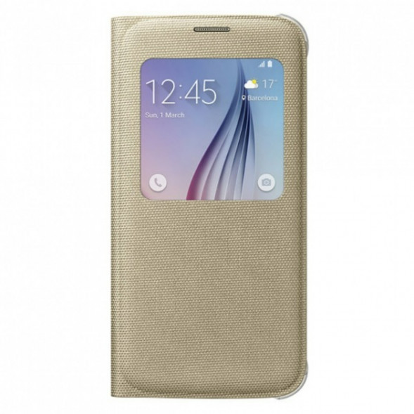Чехол для Samsung Galaxy S6 S-View Cover (EF-CG920BFE), Gold в Нижнем Новгороде