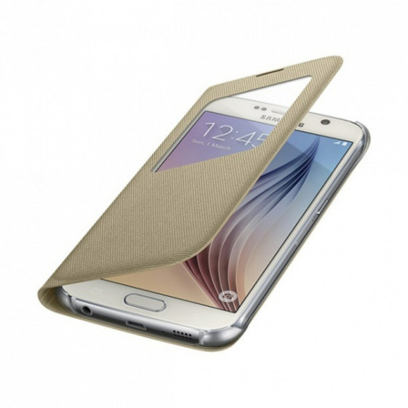 Чехол для Samsung Galaxy S6 S-View Cover (EF-CG920BFE), Gold в Нижнем Новгороде