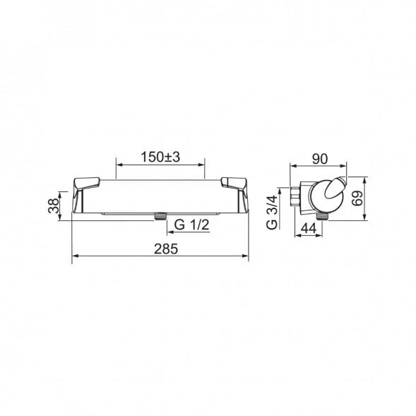 Термостатический смеситель для душа Oras Optima (7160), хром в Нижнем Новгороде