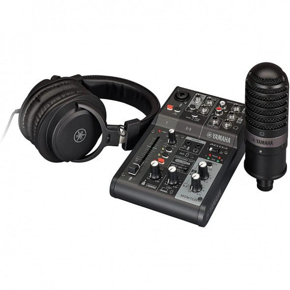 Микшер для стриминга Yamaha AG03MK2 LSPK Live Stream Black с аксессуарами в Нижнем Новгороде