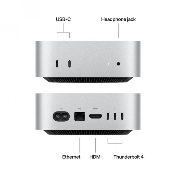 Компьютер Apple Mac mini M4 2024 (MU9E3) (10 Core GPU, 16ГБ, 512ГБ SSD, Apple, macOS), серебристый в Нижнем Новгороде