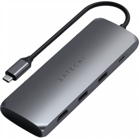 Док-станция Satechi USB-C Hybrid Multiport Adapter (with SSD Enclosure M.2 SATA, 2xUSB 3.1, USB Type-C, HDMI), Серый ST-UCHSEM в Нижнем Новгороде