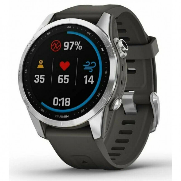 Умные часы Garmin Fenix 7s серебристый с графитовым силиконовым ремешком 010-02539-01 в Нижнем Новгороде