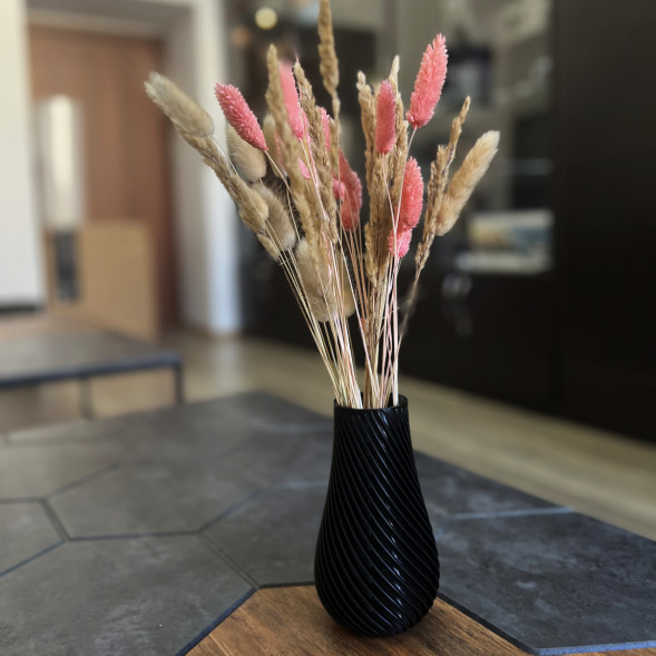Ваза для сухоцветов HatRom Spiral, чёрный в Нижнем Новгороде