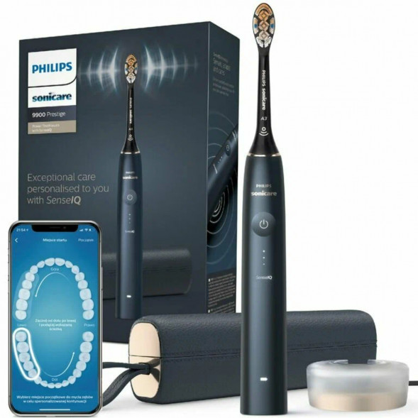 Электрическая звуковая зубная щетка Philips Sonicare 9900 Prestige HX9992/12, Dark Blue в Нижнем Новгороде