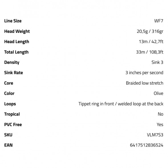 Рыболовная леска Vision Stillmaniac Fly Line, Sink 3 WF7S3 в Нижнем Новгороде
