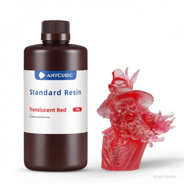 Фотополимерная смола Anycubic Standard Resin для 3D принтера Полупрозрачный красный (Tran-Red), 1 кг в Нижнем Новгороде